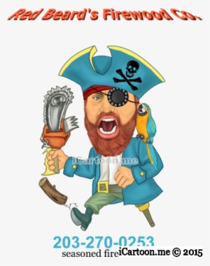 Caricature Logo Of Red Beard's Firewood - Logo #1563212