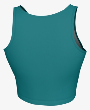 1 Turq Crop Top Back - Crop Top #1563214