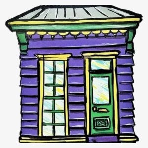 Purple And Green Shotgun Reverse Glass Painting Print - Window #1563217