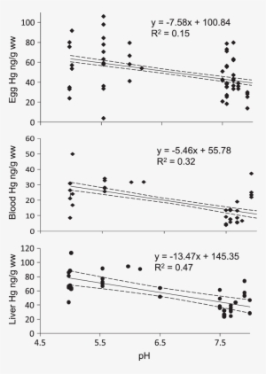Scatter Plot And Regression Of Mercury Concentrations - Diagram #1563246