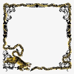 Vector Royalty Free Stock Tiger Frame Mono Big - Animal Border Png #1563675