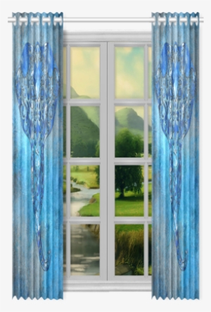 A Blue Watercolor Elephant Portrait In Denim Look New #1563920