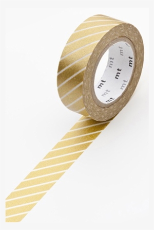 Mt Masking Tape Gold Stripe - Mt Washi Masking Tape - 15mm X 10m - Stripe Gold #1565247
