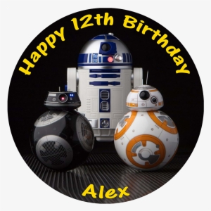 Star Wars Last Jedi Bb8 R2d2 Bb9e Personalised Round - Sphero Bb-9e App-enabled Droid #1566064