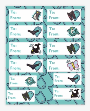 Swimming Anime Mascot Gift Tags Sticker/decal Sheet - Christmas Gift Tags Anime #1567617
