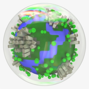 Cartoon Earth In A Soap-bubble - Cartoon Earth Png #1570629