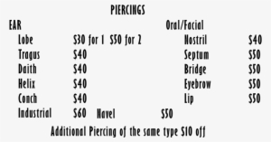Piercing Prices Website #1572983