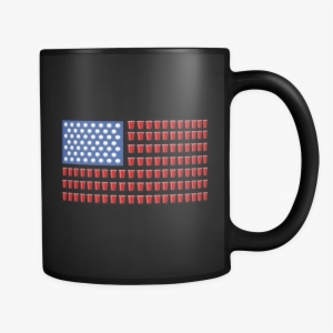 Beer Pong American Flag Black Mug - Lord Of The Cats Mug #1576960