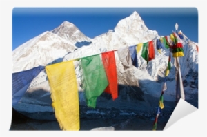 View Of Everest With Buddhist Prayer Flags From Kala - Everest #1577282