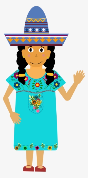 Mexican Girl Typical Dress Hat - Illustration - Free Transparent Png 