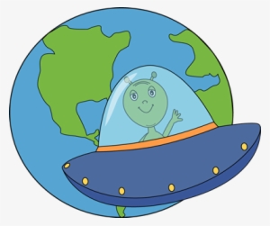 Ufo Clipart Funny Alien - Alien On Earth Cartoon #1581257