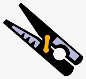 Vector Illustration Of Clothespin Or Clothes-peg Fastener - Clothespin #1581787