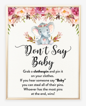 Elephant Baby Shower Games Don't Say Baby Printable - Make Baby A Headband #1582157