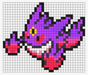 Mega Gengar Pokemon Bead Pattern Perler Bead Pattern - Mega Gengar Pixel Art #1582977