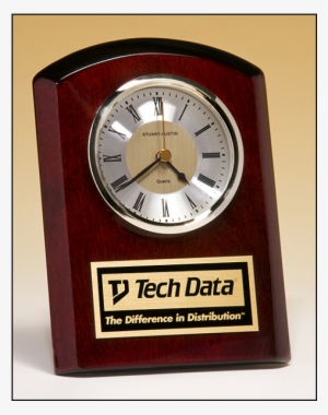 Rosewood Piano Finish Clock With Easel Back - Custom Rosewood Clock W/ Diamond Spun Dial (5"x7"), #1583283