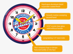 Buick Neon Clock Features - Studebaker Authorized Service Neon 20" Clock Made #1583626