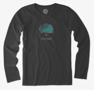 Women's Watercolor Tree Long Sleeve Crusher Tee #1583997