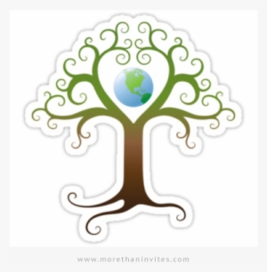 Earth Tree Sticker, Tree With Branches Surrounding - Denomination Tree Of Christianity #1584546