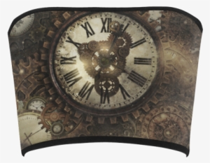 Vintage Steampunk Clocks Bandeau Top - Vintage Steampunk Clocks Oval Ornament #1584701