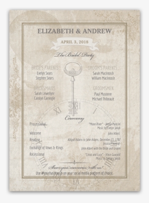 Steampunk Gears Vintage Wedding Ceremony Program - Poster #1584991