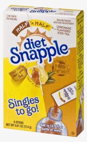 Diet Snapple Half Lemonade Half Iced Tea Singles To - Diet Snapple Singles To Go - Variety (peach Tea) #1585225