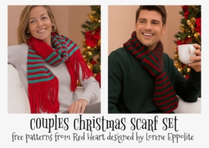 Couples Christmas Scarf Set Free Patterns From Red #1585550