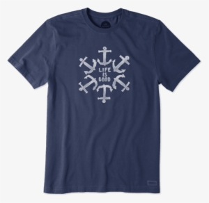 Men's Nautical Star Crusher Tee - Life Is Good T Shirt Drummer #1585619