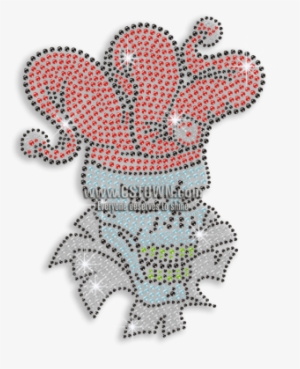 Cheap Custom Iron Rhinestone Motif Red Clown Hat Skull - Craft #1585929