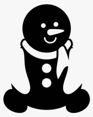 Christmas Snowman With Scarf Vector - Siluetas Navideñas #1585957