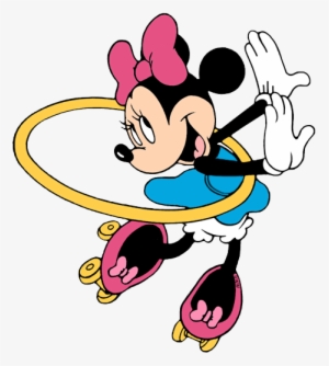 Minnie Mouse Skating And Doing The Hula-hoop At The - Minnie Mouse Hula Hoop #1589882