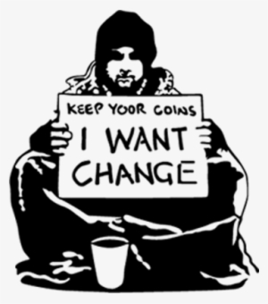 Banksy Sticker Art Messages Sticker-5 - Keep Your Coins I Want Change Stencil #1590554