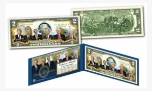 Living Presidents W/ Donald Trump Official Genuine - Living Presidents 2 Dollar Bill #1590616