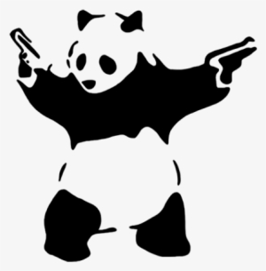 Vinilo Decorativo Panda Con Pistolas - Panda Gun #1590664