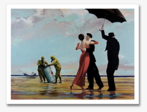 Altered Art Monday » Supposedly Banksy Toxic Waste - Dancing Butler On Toxic Beach Crude Oil #1590780