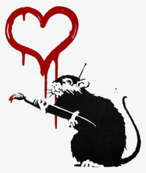 Banksy Sticker Art Messages Sticker-7 - Banksy Love Rat #1590783