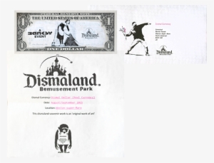 1 $ "banksy Dismaland" Banknote Ii - Dismaland Certificate #1590921