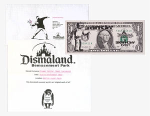 1 $ "banksy Dismaland" Banknote - Dan Bilzerian Signed Autographed Dollar Bill King #1590937