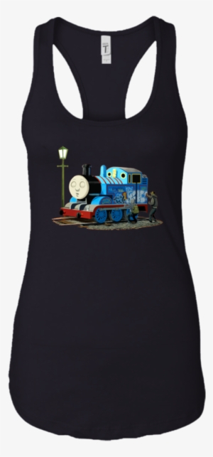 Banksy Thomas The Tank Engine Racerback Tank T-shirts - Poster: Graffiti On Sleeping Cartoon Train, 81x61cm. #1591107