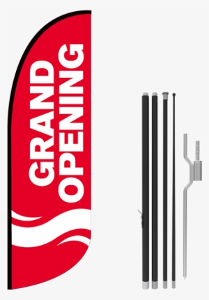 10ft Grand Opening Stock Blade Flag With Ground Stake - Stock #1591840