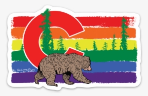 Colorado Flag Gay Pride Bear Die Cut Decal, Sticker - Two Little Fruits #1593387