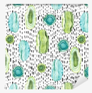 Seamless Pattern Of Watercolor Abstract Shapes With - Circle #1593611