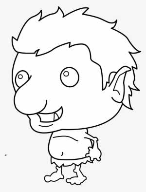 Little Troll Line Art - Clip Art #1593829