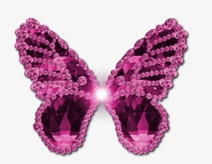 Diamond Clipart Hot Pink - Pink And Black Butterfly Png #1594128