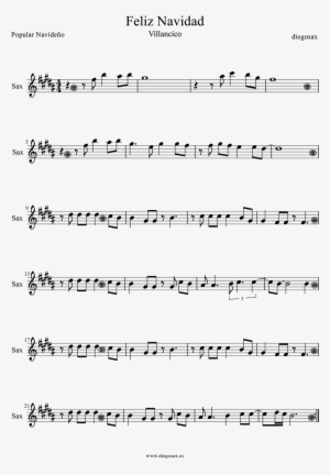 Feliz Navidad Merry Christmas Alto Saxophone Sheet - Its Raining Tacos Piano Sheet #1594811