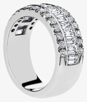 Ap198bb Emerald-cut Diamond Band With Pave Diamond - Engagement Ring #1594882