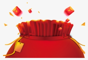 Red Festive New Year Blessing Bag Png - 红包 Png #1596694