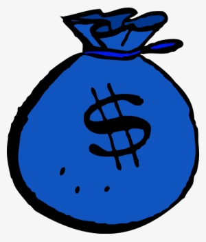 Blue Clipart Money - Cartoon Money Bag Transparent #1596857