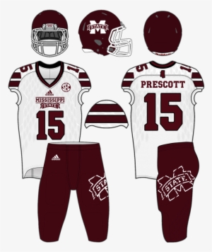 Dak Prescott White Mississippi State Bulldogs Alumni - Maroon Football Uniform Designs #1597622