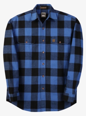 Big Bill Button Flannel Shirt - Mens Flannel Blue Black #1597701