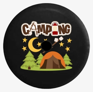 Jeep Wrangler Jl Backup Camera Day Honey Bee Text Emoji - Happy Camper T-shirtt - Outdoor Night Sky #1598672